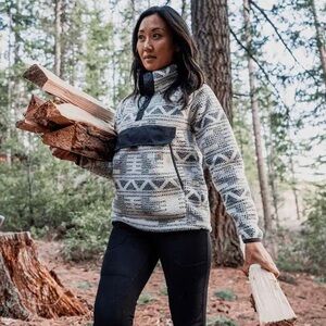 Carhartt Women's Button Up Sweater - Black and Gray